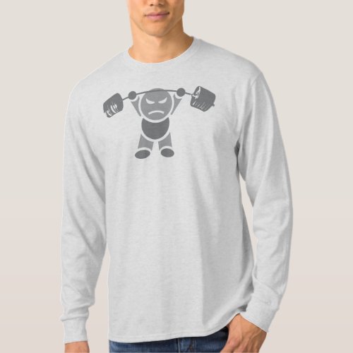 Iron Boy Bodybuilding _ Overhead Press _ Grey T_Shirt