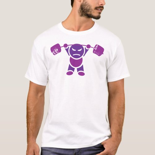 Iron Boy Bodybuilding _ Overhead Press _ Purple T_Shirt