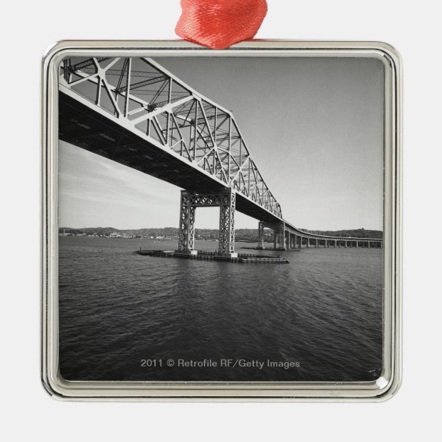 Iron bridge B&W Metal Ornament (Front)