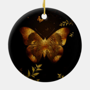 Iron Butterfly Ceramic Ornament