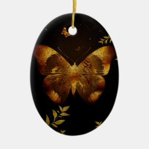 Iron Butterfly Ceramic Ornament