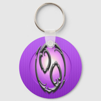 Iron Cancer Symbol, purple Keychain