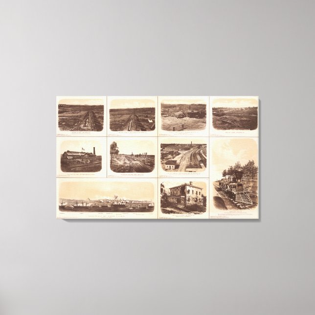 Iron clads, Engine Hero, rebel lines, buildings Canvas Print (Front)