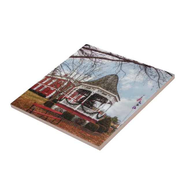 Iron County Courthouse and Gazebo Ceramic Tile (Side)