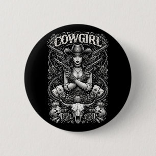Iron Cowgirl Button