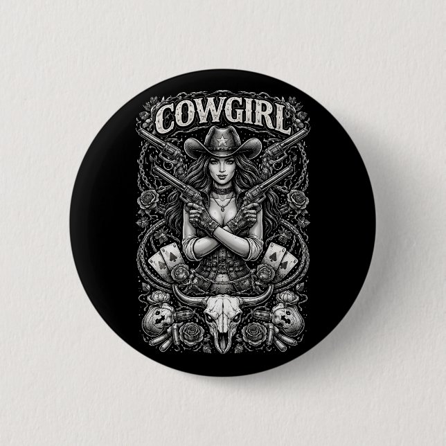 Iron Cowgirl Button (Front)