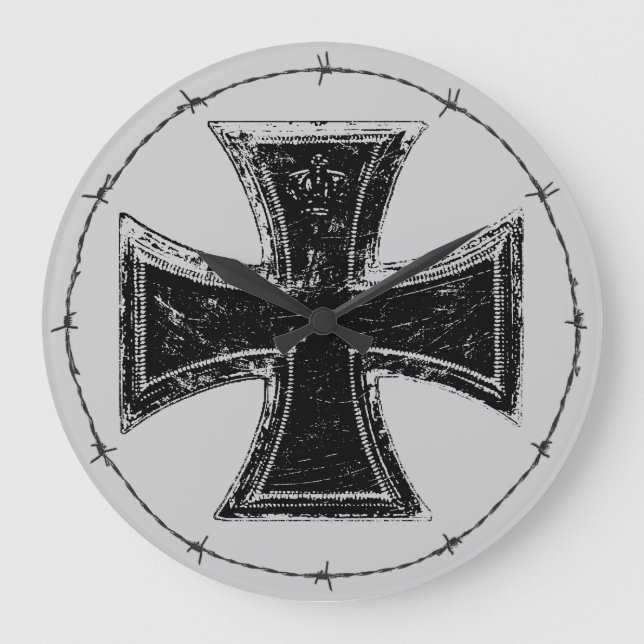 Iron Cross Acrylic Wall Clock (Front)