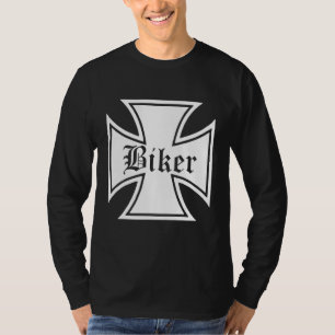 Iron Cross Biker Iron Cross Chopper Skull Bobber B T-Shirt