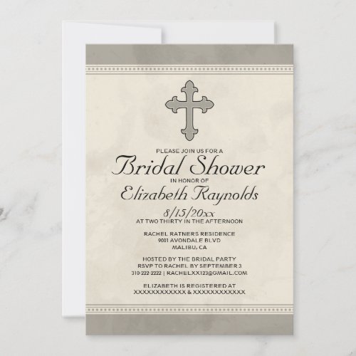 Iron Cross Bridal Shower Invitations