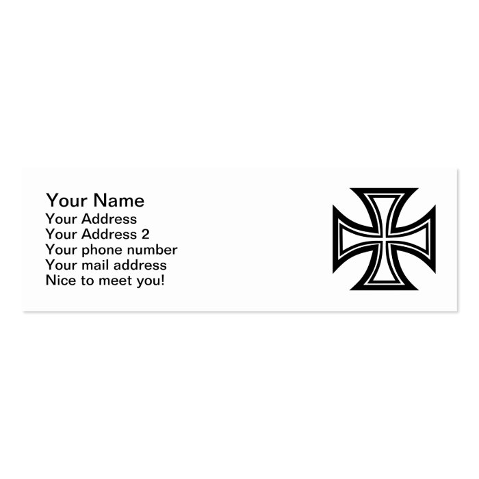 Iron cross business card templates