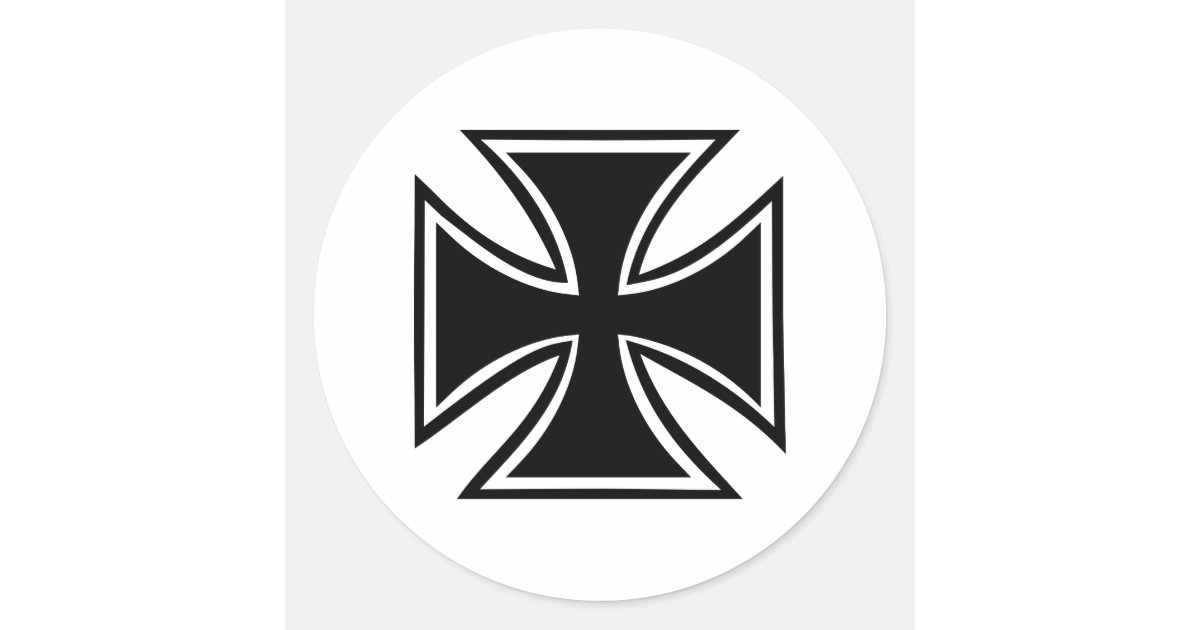Iron cross classic round sticker Zazzle