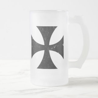 Iron Cross - German/Deutschland Bundeswehr Frosted Glass Beer Mug