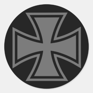 Iron Cross grey black Classic Round Sticker