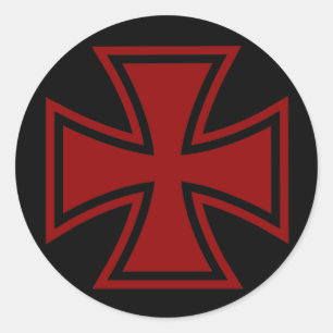 Iron Cross red black Classic Round Sticker