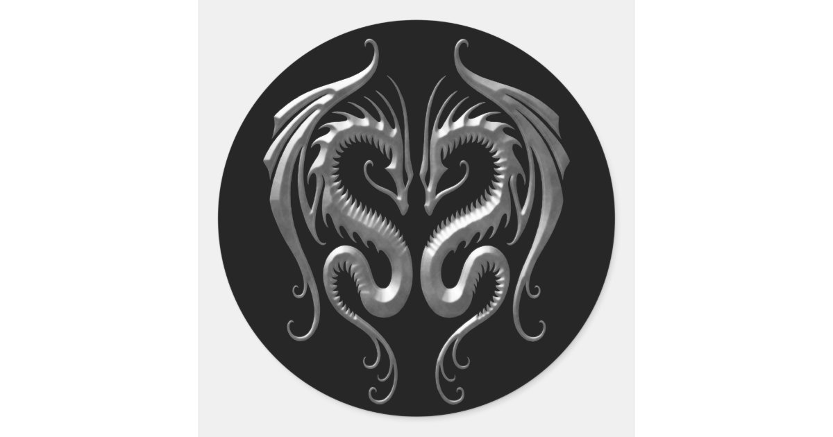 Iron Dragons Classic Round Sticker Zazzle