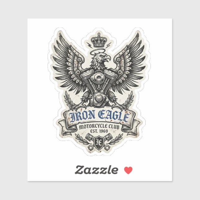 Iron Eagle Motorcycle Club V-Twin Engine Sticker (Sheet)