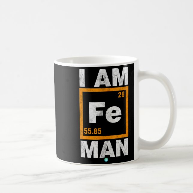 Iron (fe) Man Funny Periodic Elemen Gift  Coffee Mug (Right)