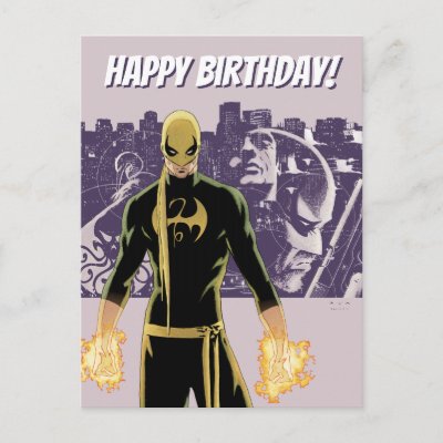 Iron Fist City Silhouette Postcard