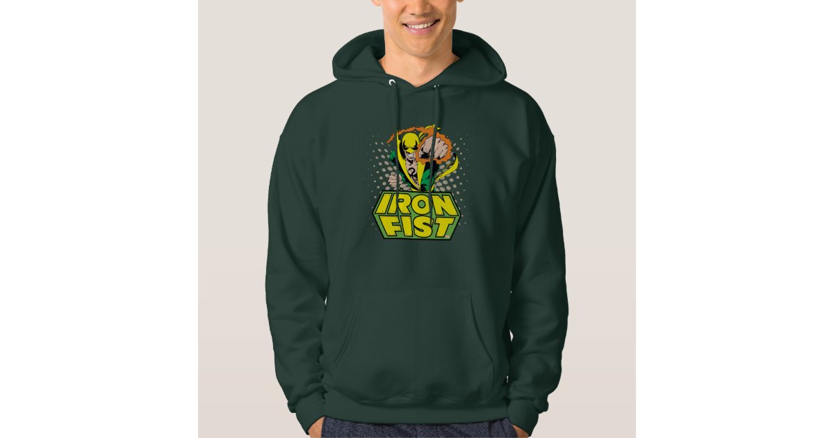 Iron Fist Retro Character Art Graphic Hoodie Zazzle
