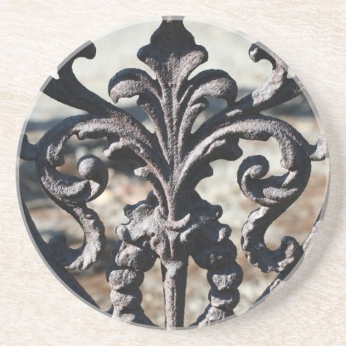 Iron Fleur De Lis Sandstone Coaster