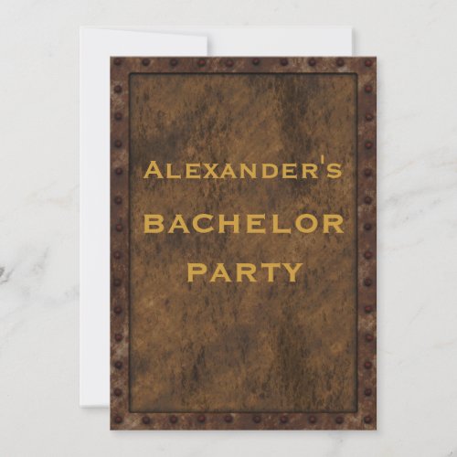 Iron Framed Effect Bachelor Double Sided Invitation