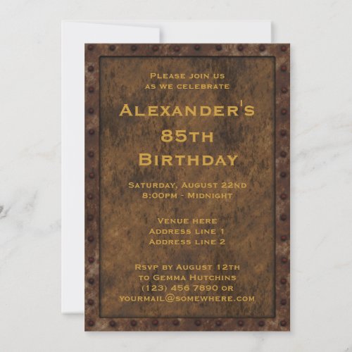 Iron Framed Effect Boys Birthday Double Sided Invitation