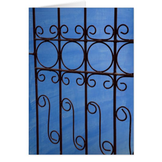 Iron gate pattern in blue, Cuba Cards (Front)