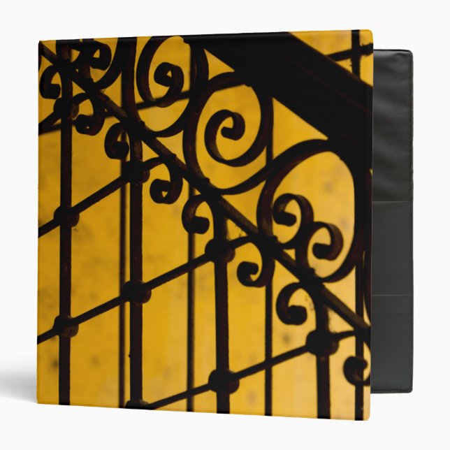 Iron gate pattern in yellow, Cuba Binder (Front/Inside)