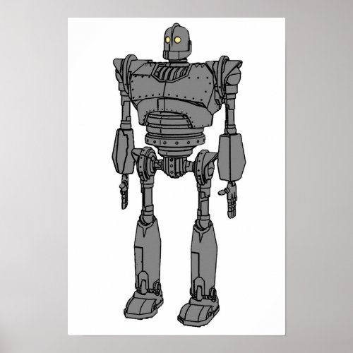 Iron Giant Drawing Sketch Style Abstract Poster