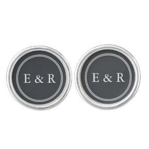 Iron Grille Grey with White Borders and Text Cufflinks
