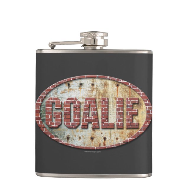 Iron Hockey Goalie Flask (Front)
