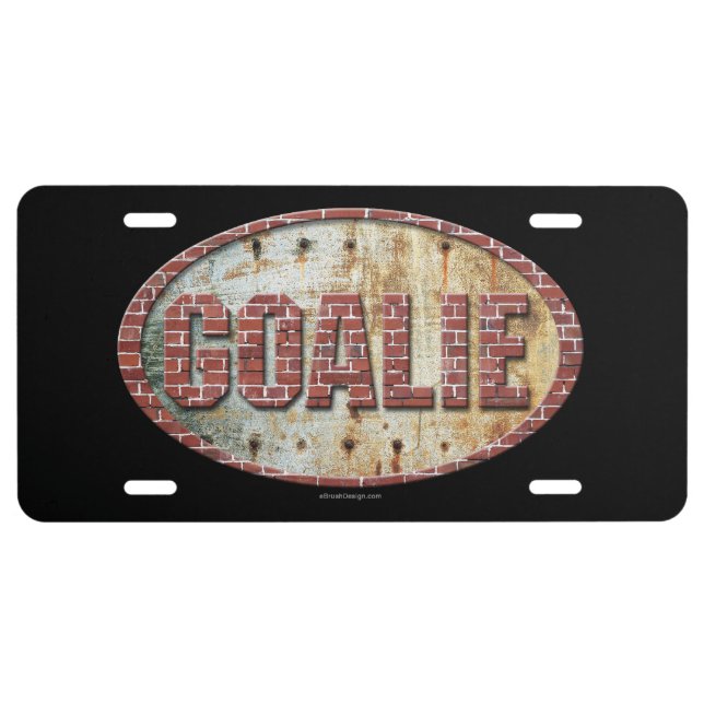 Iron Hockey Goalie License Plate (Front)