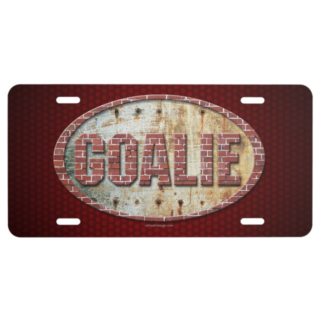 Iron Hockey Goalie License Plate (Front)