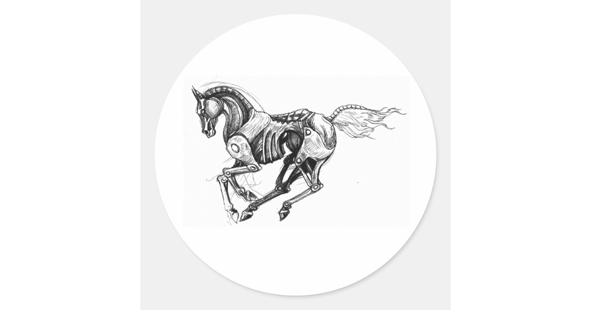 Iron Horse Classic Round Sticker Zazzle