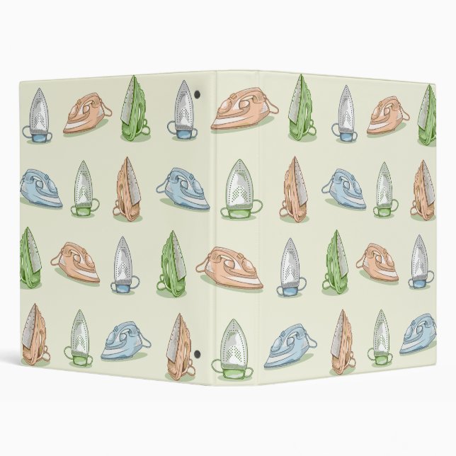 Iron Ironing Laundry patten 3 Ring Binder (Background)