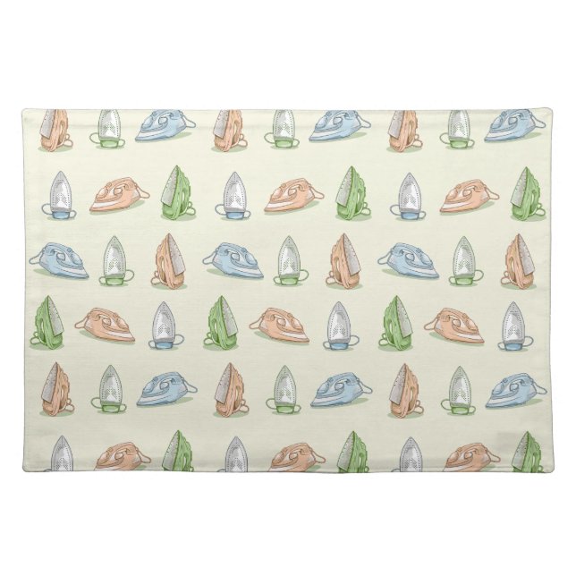Iron Ironing Laundry patten Cloth Placemat (Front)