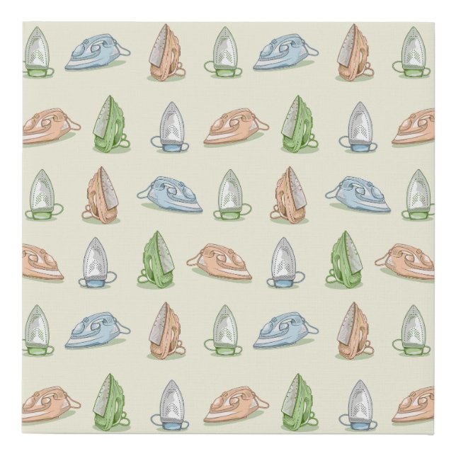 Iron Ironing Laundry patten Faux Canvas Print (Front)
