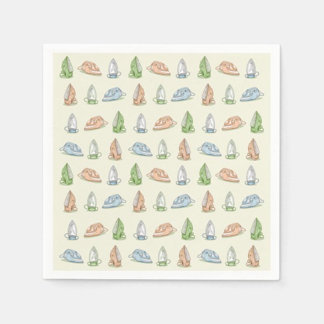 Iron Ironing Laundry patten Napkins (Front)