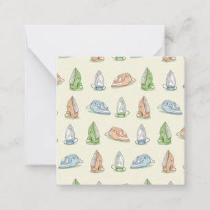 Iron Ironing Laundry patten Note Card
