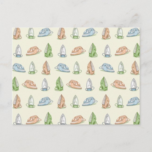 Iron Ironing Laundry patten Postcard (Front)
