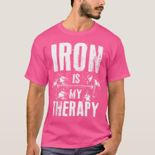 Iron Is My Therapy Dumbbell Muscle Building Weight T-Shirt