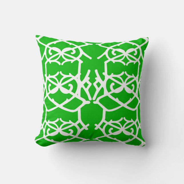Iron Lace I Decorator Pillow in Green (Front)