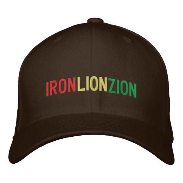 IRON LION ZION (hat) Embroidered Baseball Cap (Front)