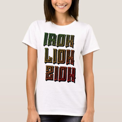 Iron Lion Zion reggae rastafarian music T_Shirt