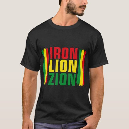 Iron Lion Zion Reggae Roots Jamaica Souvenir T_Shirt