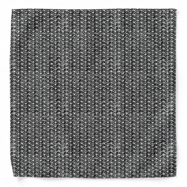 Iron Mail Gunmetal Black Metal Chain Armor Bandana (Front)