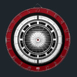 Iron Man Arc Icon Dartboard<br><div class="desc">Avengers Classics | Iron Man White and Black Icon on red background.</div>