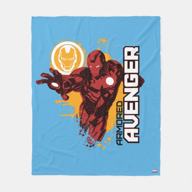 Iron Man Armored Avenger Graphic Fleece Blanket (Front)