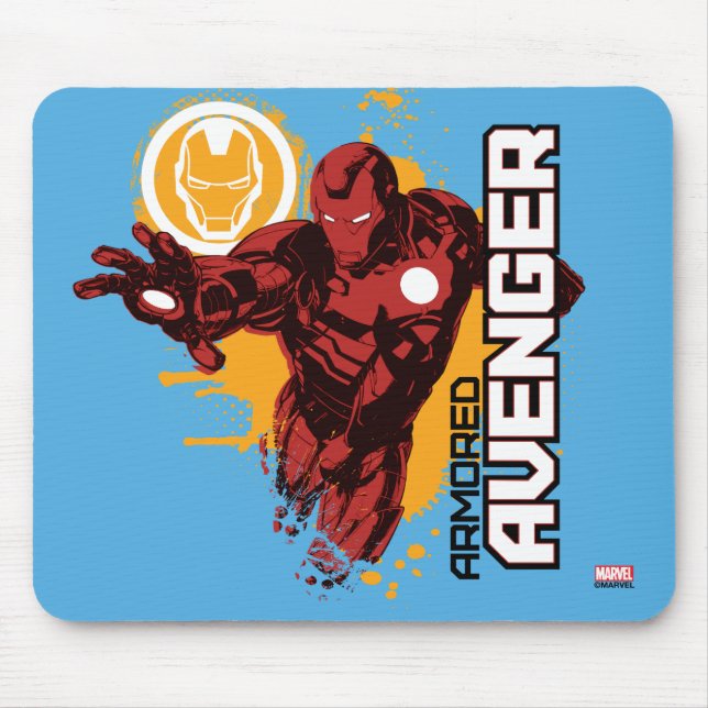 Iron Man Armored Avenger Graphic Mouse Pad (Front)