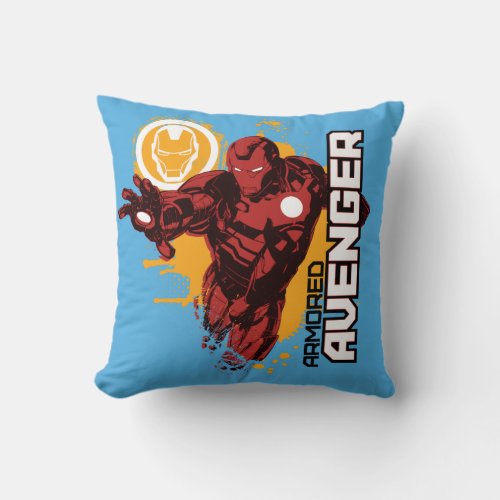 Iron Man Armored Avenger Graphic Throw Pillow